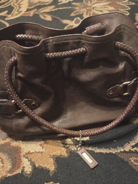 Cole Haan Brown Braided-Handle Shoulder Tote